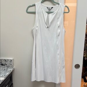 Athleta tennis Sleeveless White Zip-Front Shift Dress